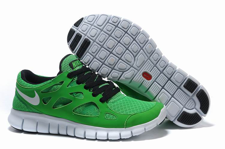 Nike Free 2.0 Running Shoes Green Black White