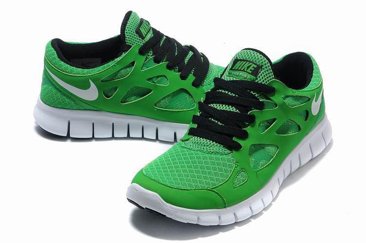 Nike Free 2.0 Running Shoes Green Black White