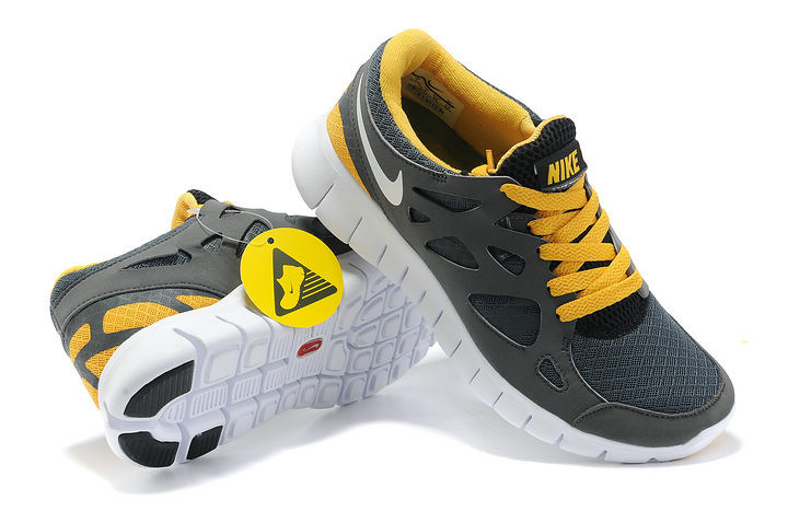 Nike Free 2.0 Running Shoes Grey Black Yellow White