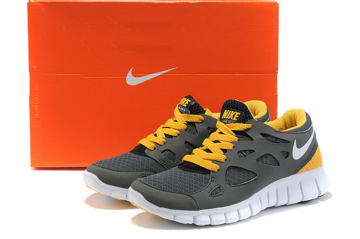 Nike Free 2.0 Running Shoes Grey Black Yellow White - Click Image to Close