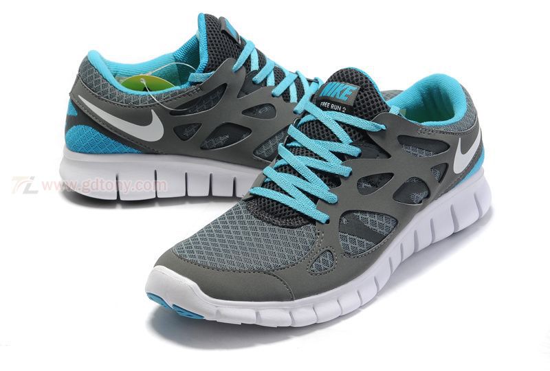 Nike Free 2.0 Running Shoes Grey Blue White