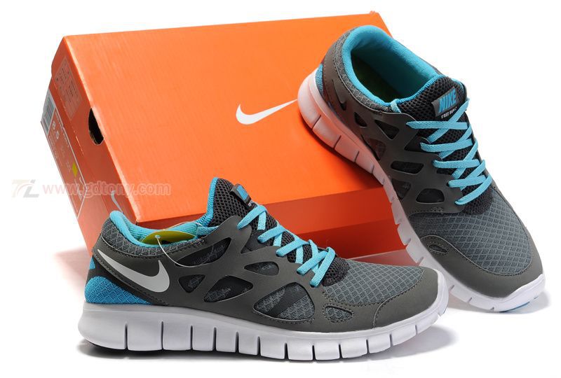 Nike Free 2.0 Running Shoes Grey Blue White