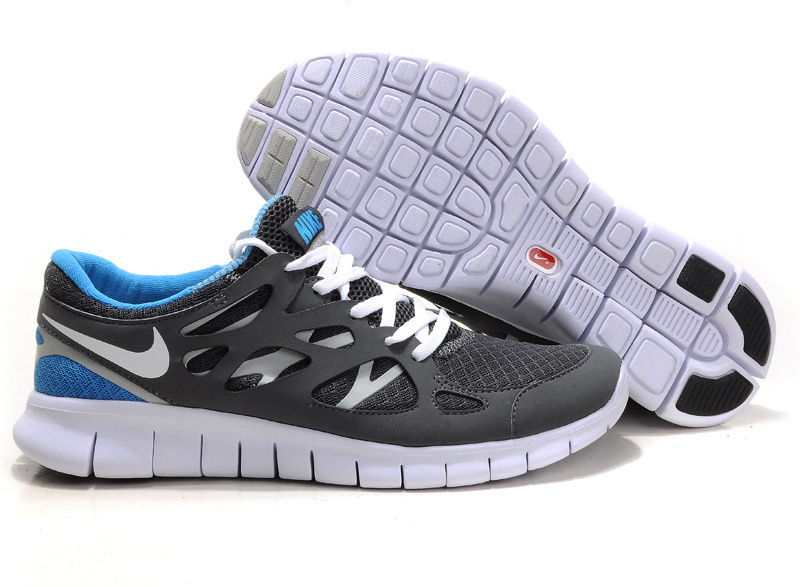 Nike Free 2.0 Running Shoes Grey White Blue