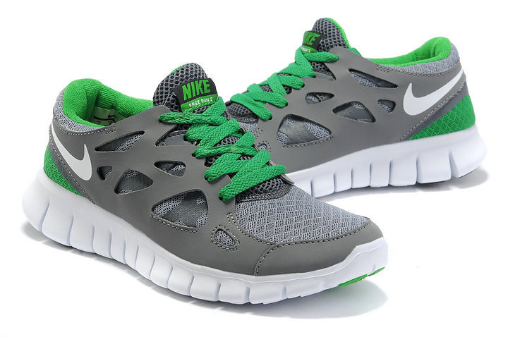 Nike Free 2.0 Running Shoes Grey White Green