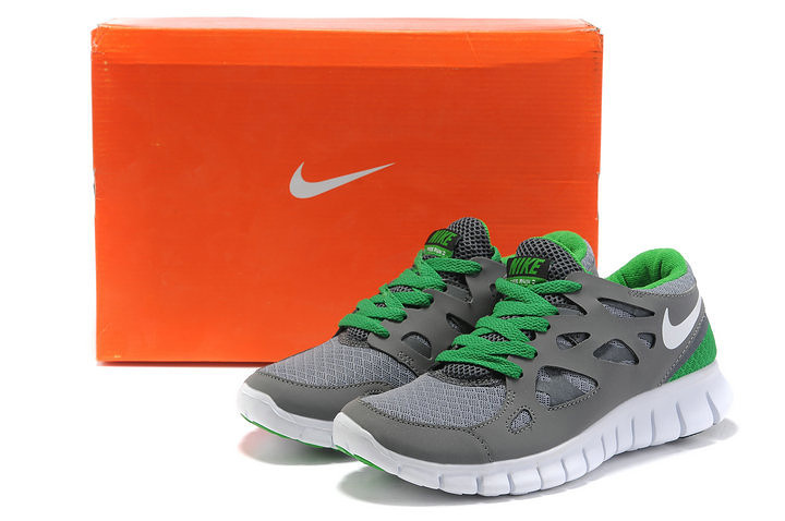 Nike Free 2.0 Running Shoes Grey White Green