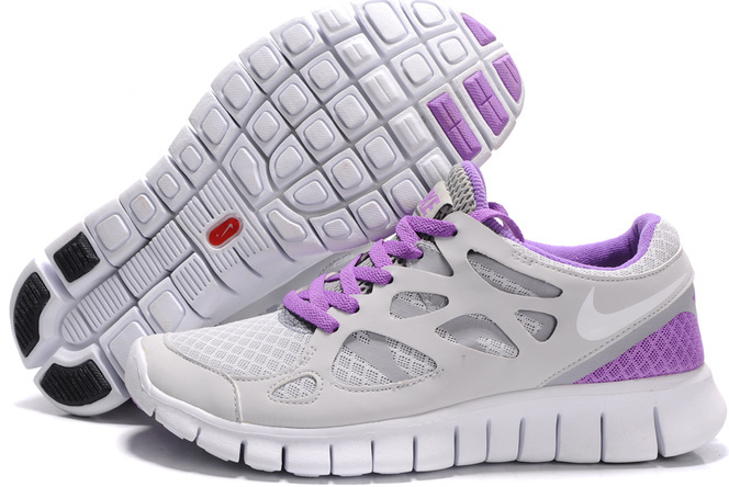 Nike Free 2.0 Running Shoes Grey White Purple - Click Image to Close