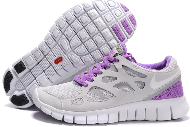 Nike Free 2.0 Running Shoes Grey White Purple