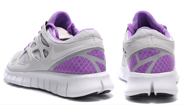 Nike Free 2.0 Running Shoes Grey White Purple