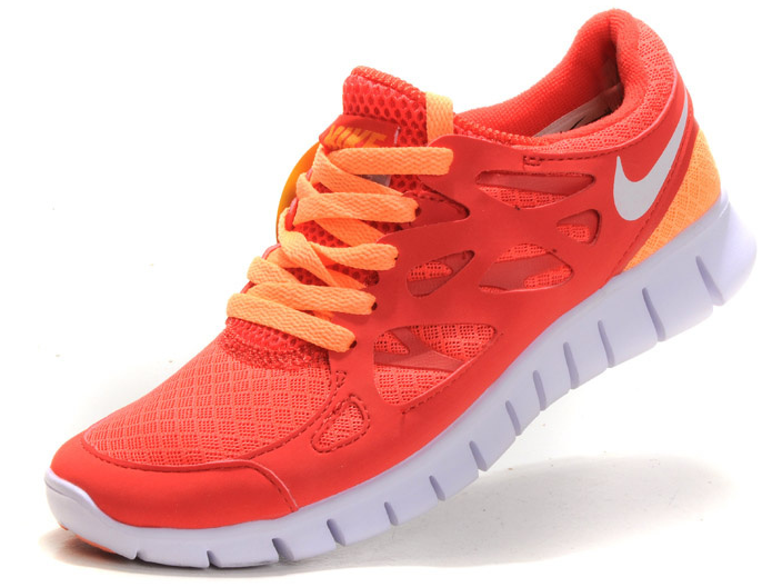 Nike Free 2.0 Running Shoes Pink Orange White