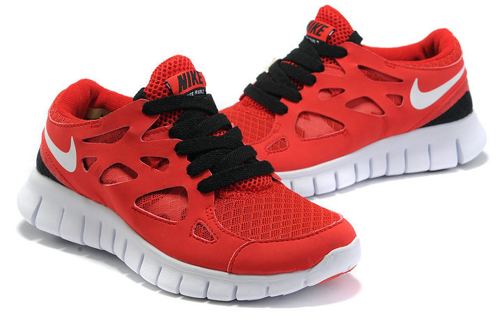 Nike Free 2.0 Running Shoes Red Black White