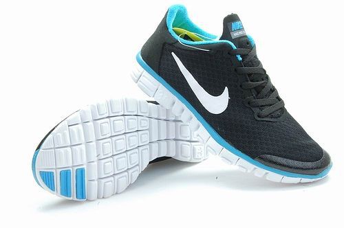 Nike Free 3.0 V2 Mesh Black Blue White Running Shoes - Click Image to Close
