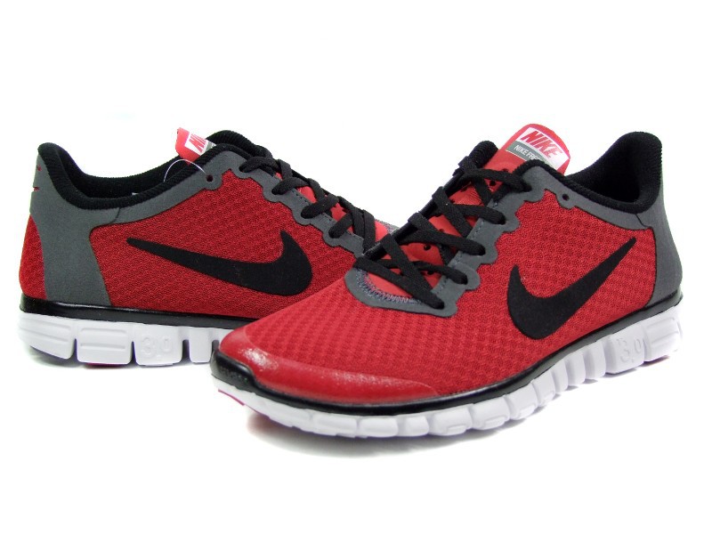 Nike Free 3.0 V2 Mesh Red Black White Running Shoes