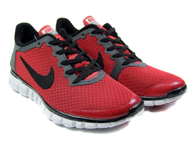 Nike Free 3.0 V2 Mesh Red Black White Running Shoes