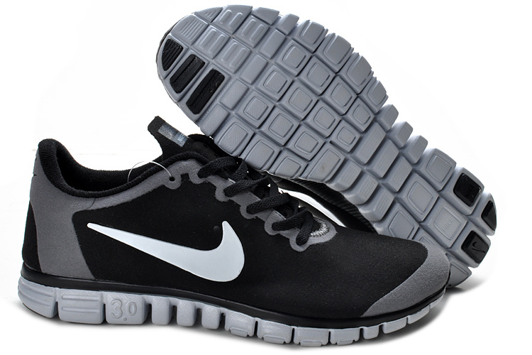 Nike Free 3.0 V2 Suede Black Grey Running Shoes