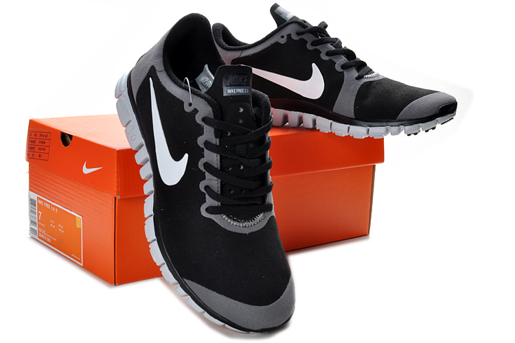 Nike Free 3.0 V2 Suede Black Grey Running Shoes