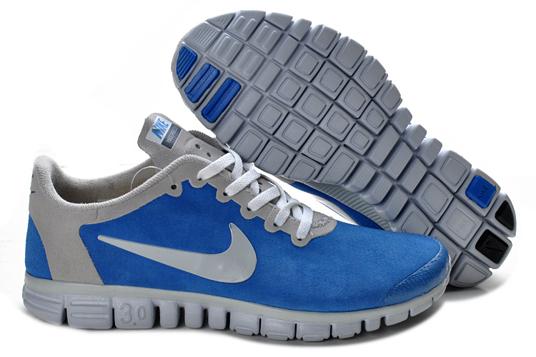 Nike Free 3.0 V2 Suede Blue Grey Running Shoes