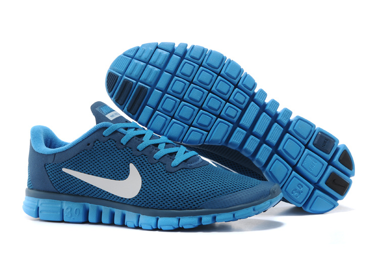 Nike Free Run 3.0 Blue White Women's Sport Shoes