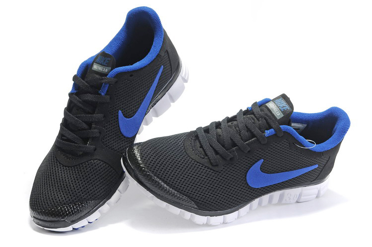 Nike Free Run 3.0 Mesh Black Blue Running Shoes