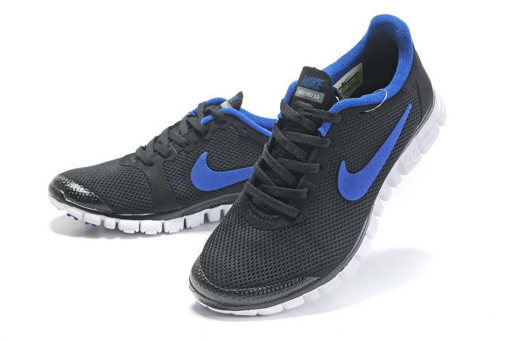 Nike Free Run 3.0 Mesh Black Blue Running Shoes