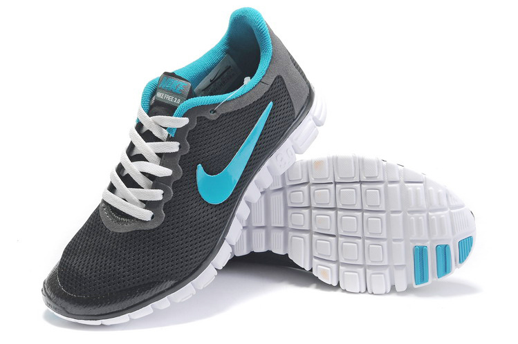 Nike Free Run 3.0 Mesh Black Blue White Running Shoes