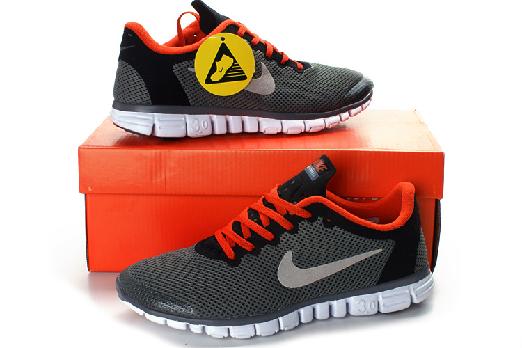 Nike Free Run 3.0 Mesh Grey Black Red White Running Shoes