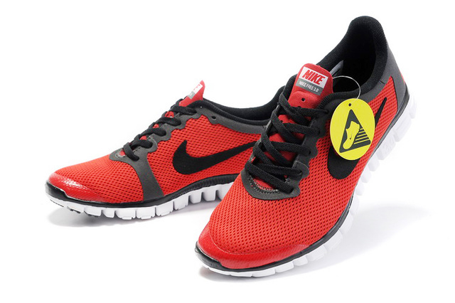 Nike Free Run 3.0 Mesh Red Black White Running Shoes