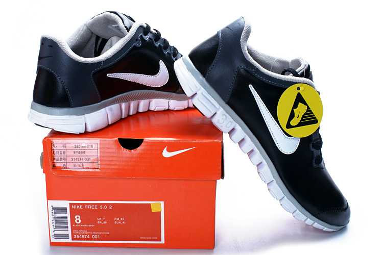 Nike Free 3.0 V2 Black White Shoes - Click Image to Close
