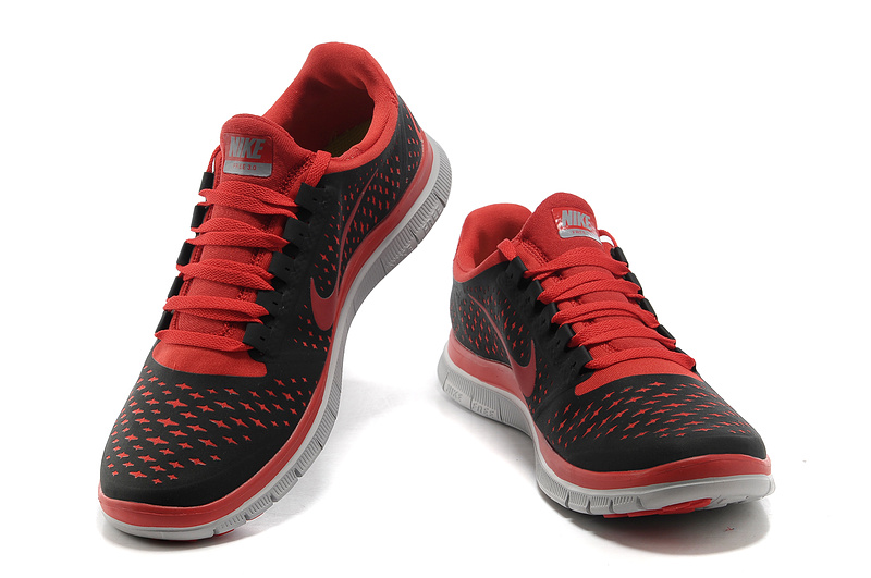 Nike Free 3.0 V4 Running Shoes Black Red - Click Image to Close