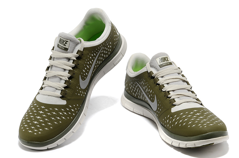 Nike Free 3.0 V4 Running Shoes Dark Green Grey - Click Image to Close
