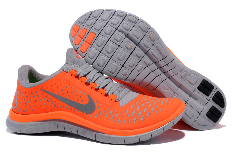Women Nike Free 3.0 V4 Orange Grey - Click Image to Close