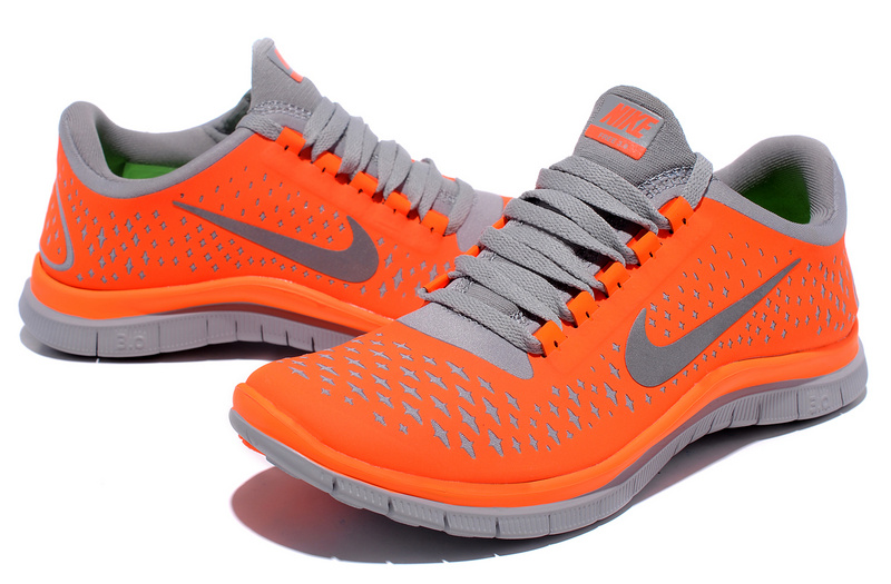 Women Nike Free 3.0 V4 Orange Grey - Click Image to Close