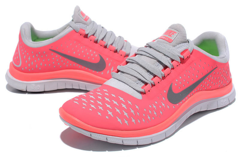 Women Nike Free 3.0 V4 Pink Grey - Click Image to Close