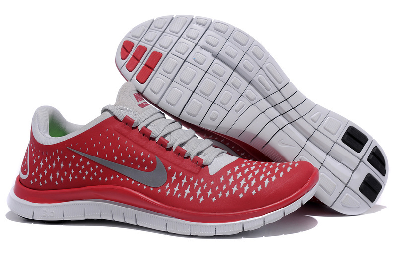 Nike Free 3.0 V4 Running Shoes Red Grey