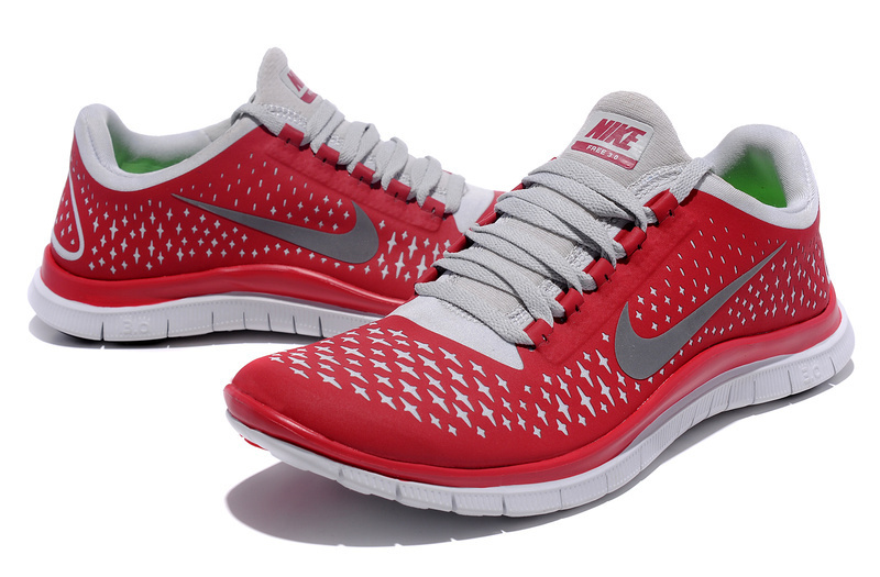 Nike Free 3.0 V4 Running Shoes Red Grey - Click Image to Close