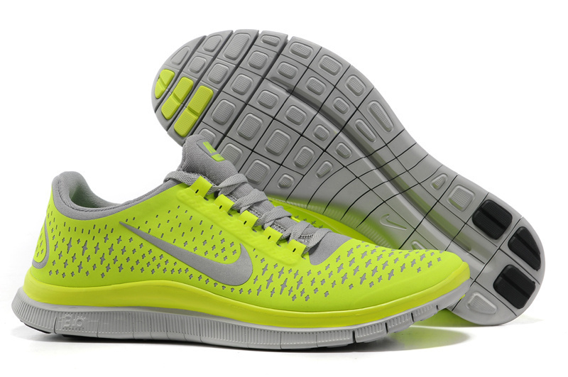 Nike Free 3.0 V4 Running Shoes Yellow Grey - Click Image to Close