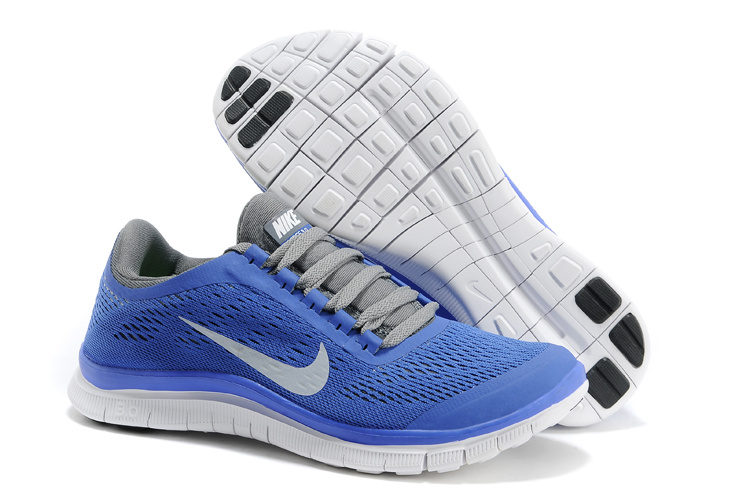 Nike Free 3.0 V5 Blue Grey White Running Shoes - Click Image to Close