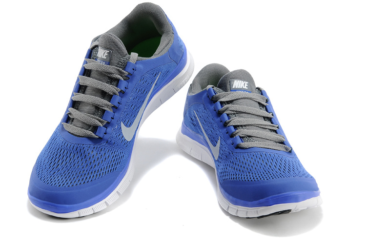 Nike Free 3.0 V5 Blue Grey White Running Shoes - Click Image to Close