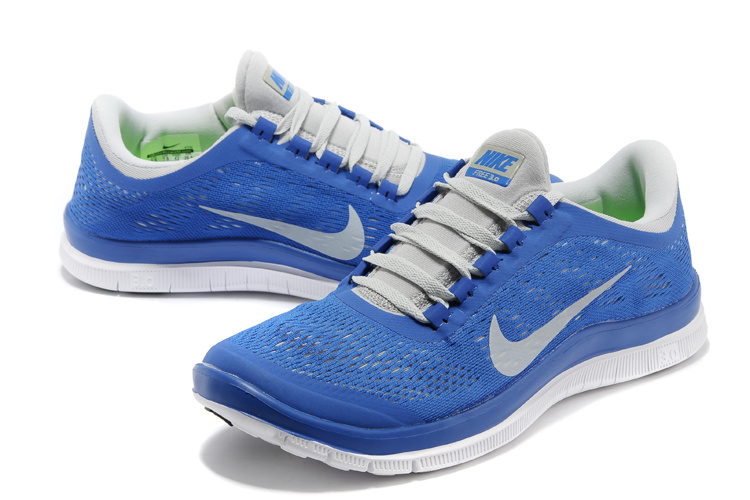 Nike Free 3.0 V5 Blue White Running Shoes - Click Image to Close