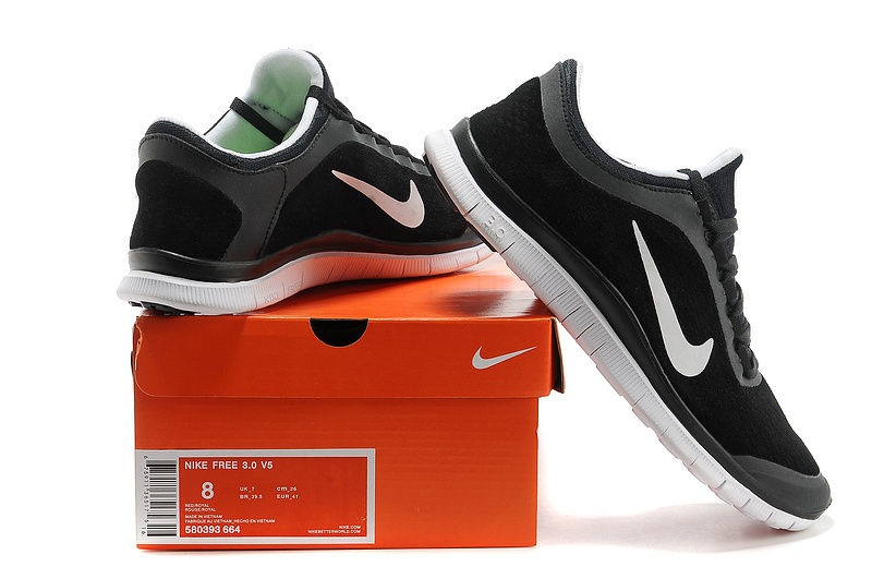 Nike Free 3.0 V5 Engrave Black White Running Shoes
