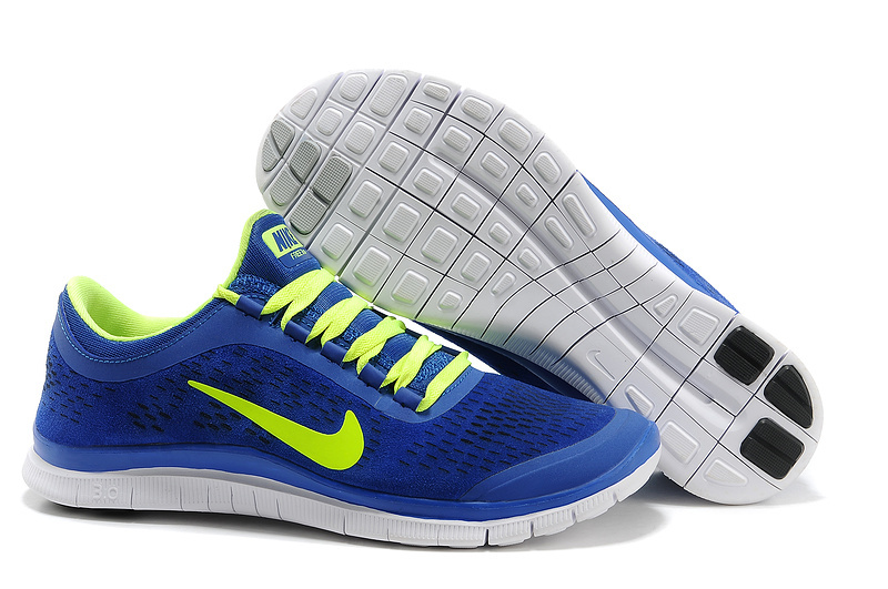 Nike Free 3.0 V5 Engrave Blue Yellow White Running Shoes - Click Image to Close
