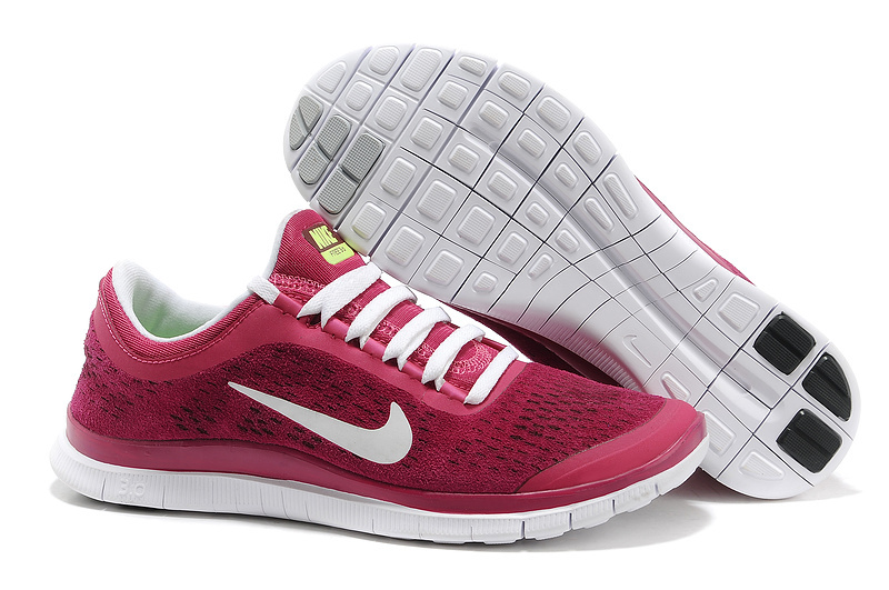 Nike Free 3.0 V5 Engrave Wine Red White Running Shoes - Click Image to Close