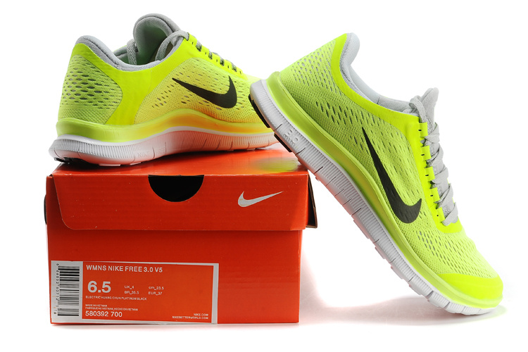 Nike Free 3.0 V5 Yellow White Black Running Shoes