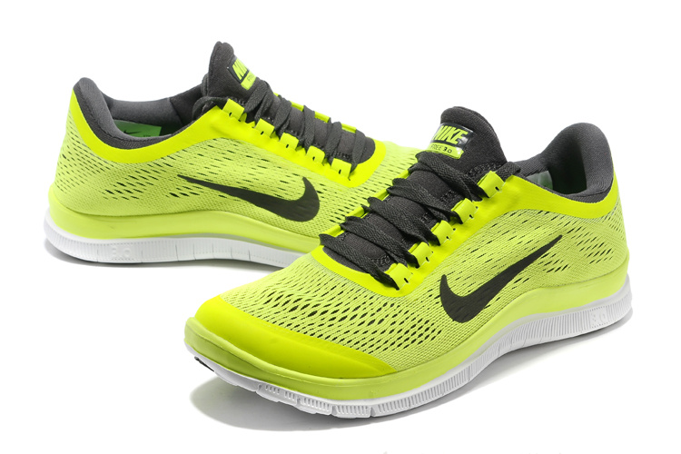 Nike Free 3.0 V5 Yellow Black White Running Shoes