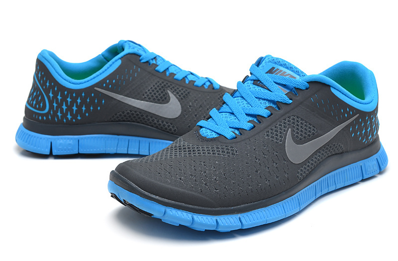 Nike Free 4.0 Black Blue Shoes - Click Image to Close