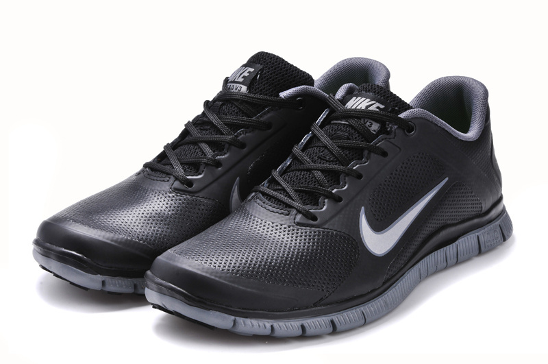 Nike Free 4.0 Leather All Black Shoes - Click Image to Close