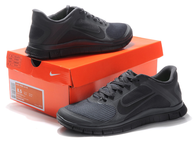 Nike Free 4.0 V2 All Black Running Shoes - Click Image to Close