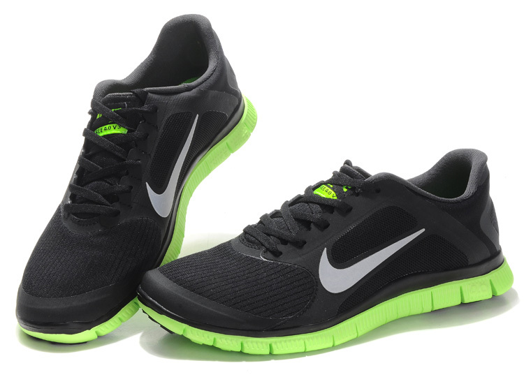 Nike Free 4.0 V2 Black Green White Running Shoes