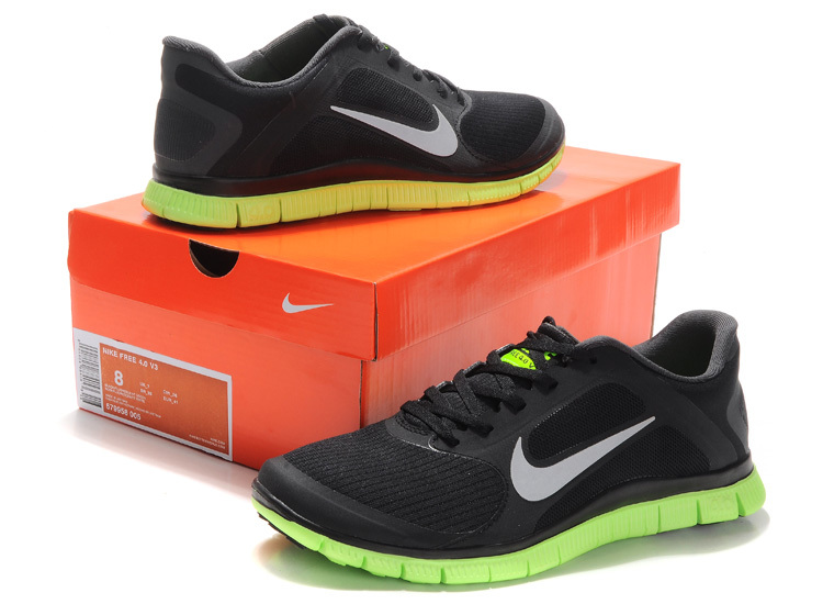 Nike Free 4.0 V2 Black Green White Running Shoes