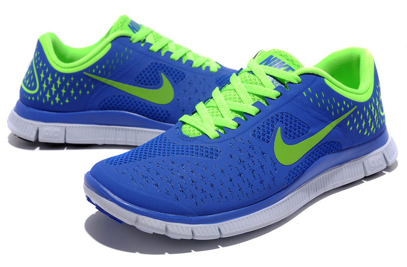 Nike Free 4.0 V2 Blue Green Running Shoes