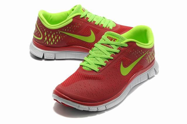 Nike Free 4.0 V2 Dark Red Green White Shoes